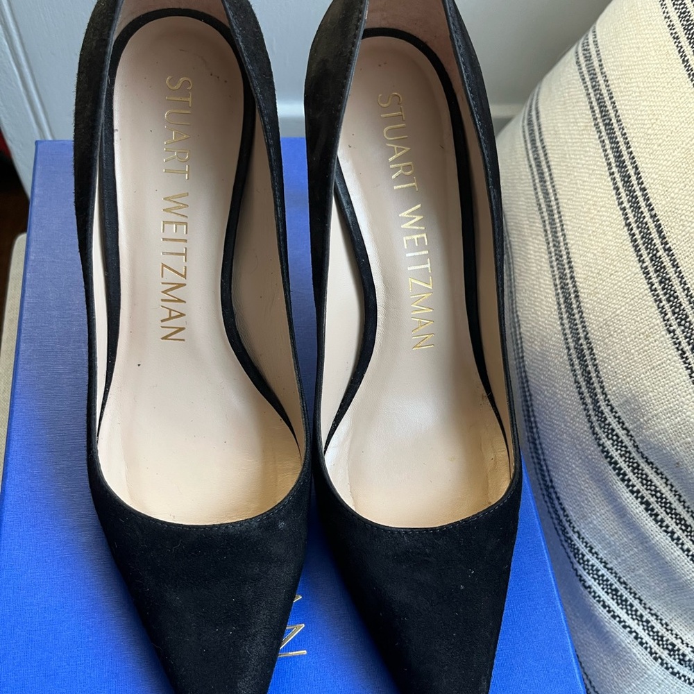 Stuart Weitzman Black Suede “Stuart 85 Pump” - Picture 11 of 11